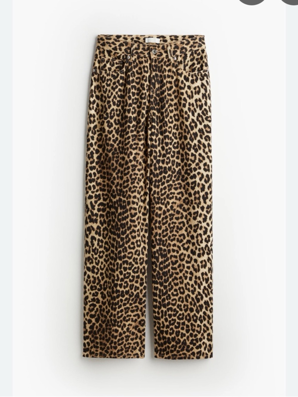 Women's Beige/leopard print Wide-cut Jeans | H&M  size 4